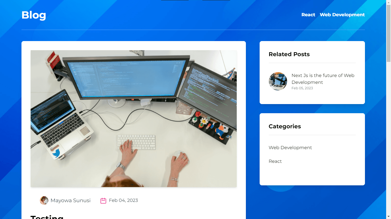 Blog with GraphQl CMS